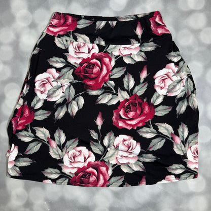 LuLaRoe Eileen Skort - Black, Burgundy & Blush Rose Floral