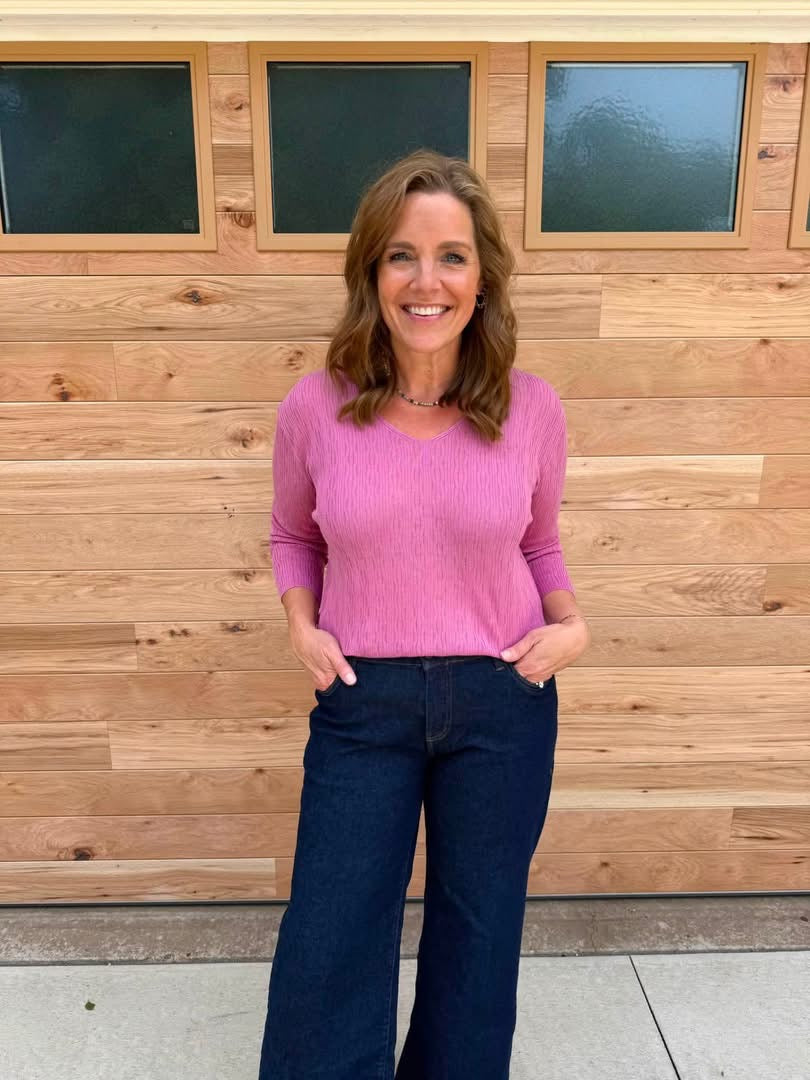LuLaRoe Maggie Textured Knit Top - Solid Dusty Rose Pink