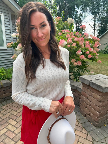 LuLaRoe Maggie Textured Knit Top - Solid Soft Ivory