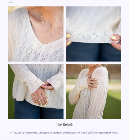 LuLaRoe Maggie Textured Knit Top - Solid Soft Ivory