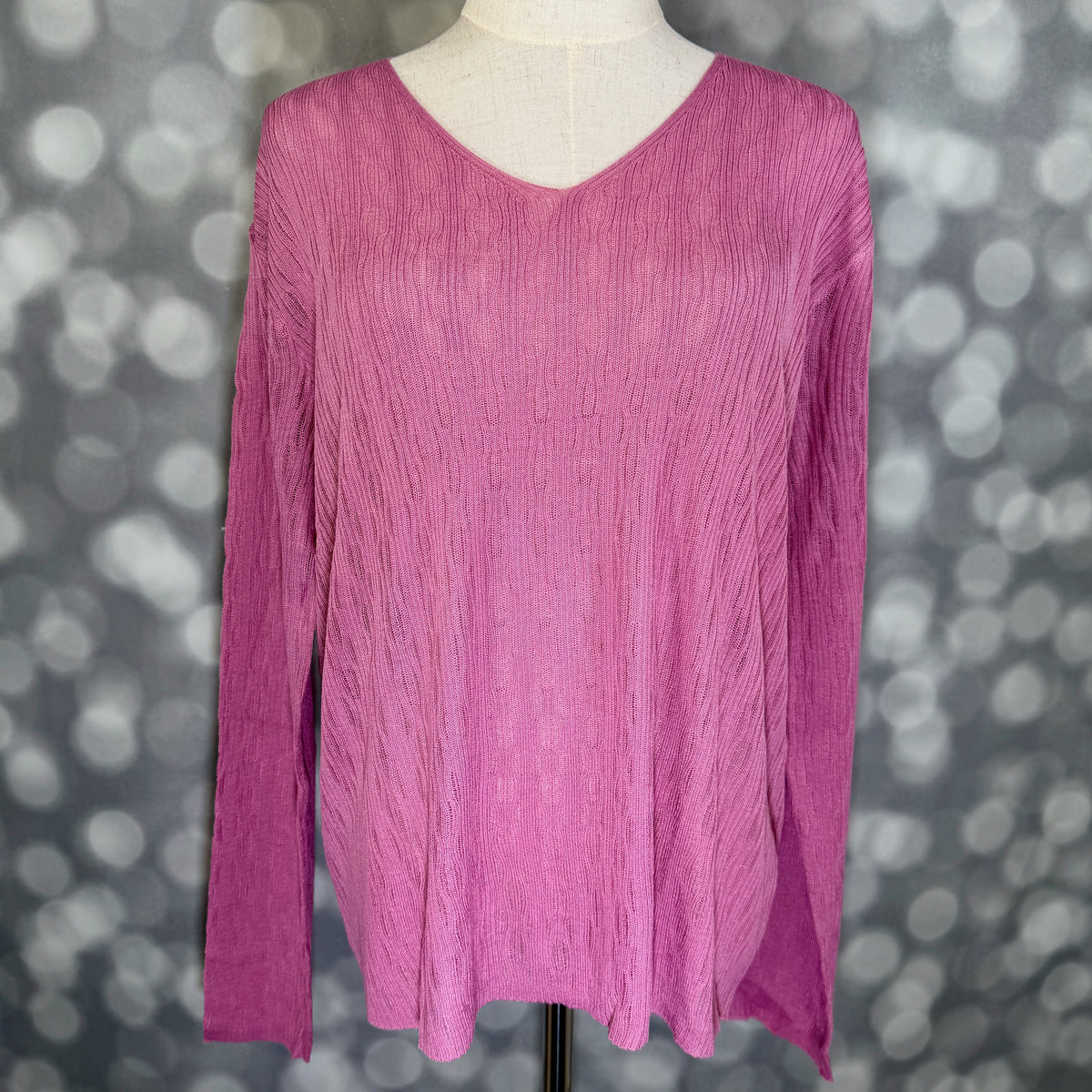 LuLaRoe Maggie Textured Knit Top - Solid Dusty Rose Pink