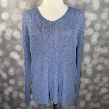LuLaRoe Maggie Textured Knit Top - Solid Windward Blue