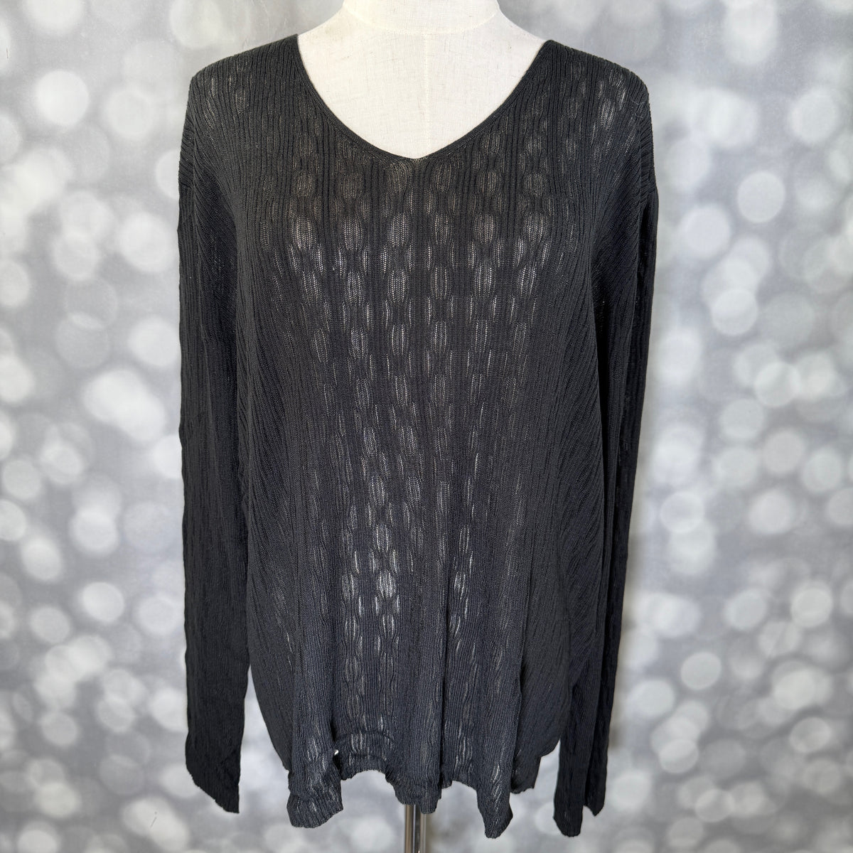 LuLaRoe Maggie Textured Knit Top - Solid Black
