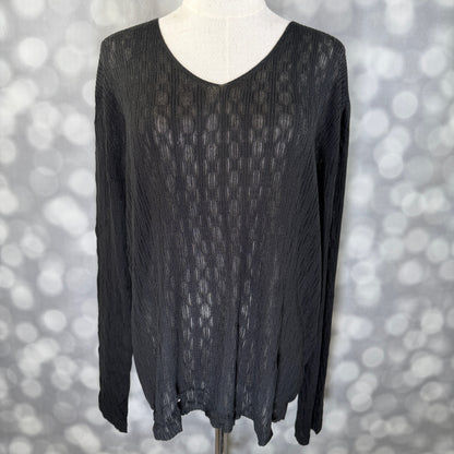 LuLaRoe Maggie Textured Knit Top - Solid Black