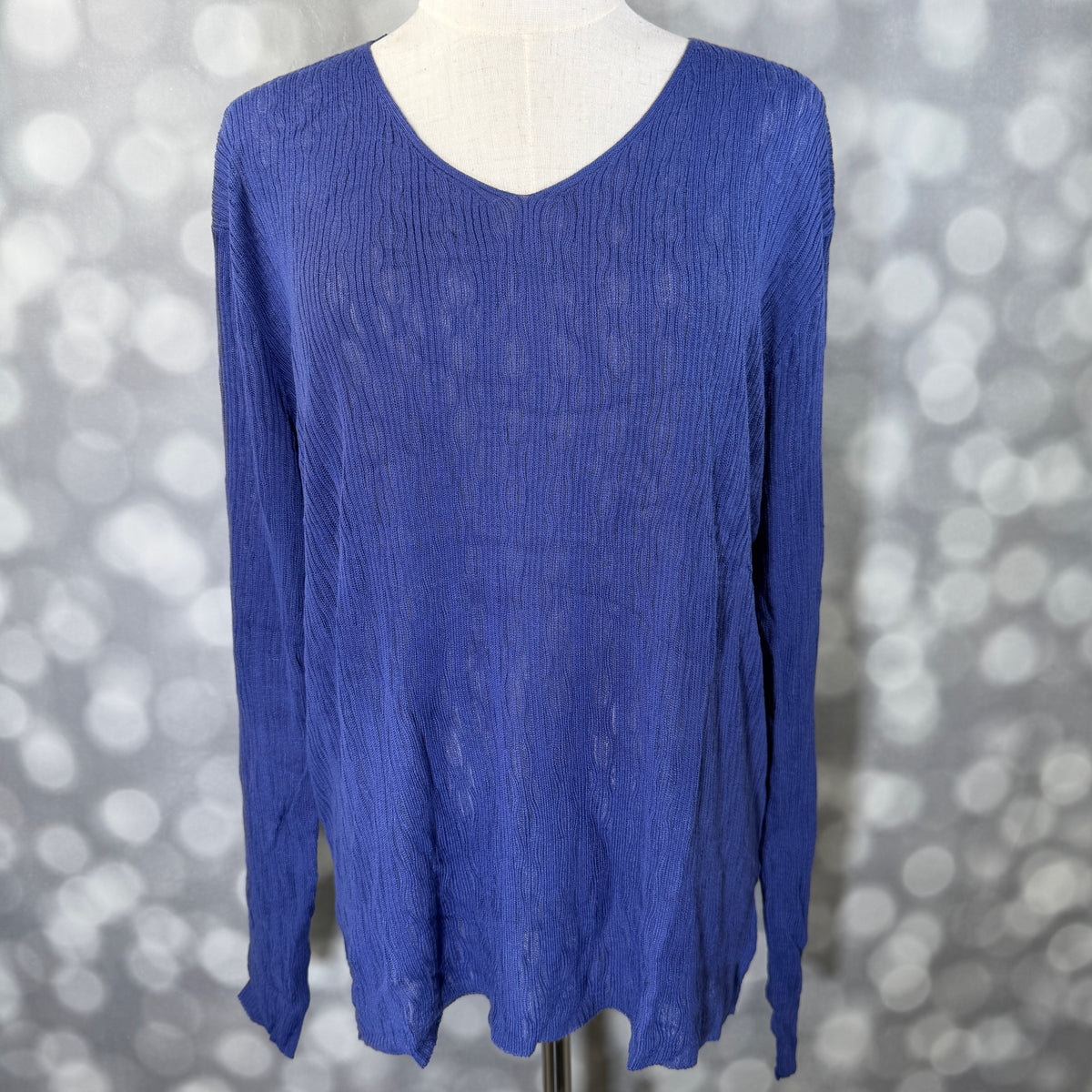 LuLaRoe Maggie Textured Knit Top - Solid Periwinkle Blue
