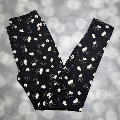LuLaRoe 2026 Halloween Leggings – Black Witch Hats & Spellbooks