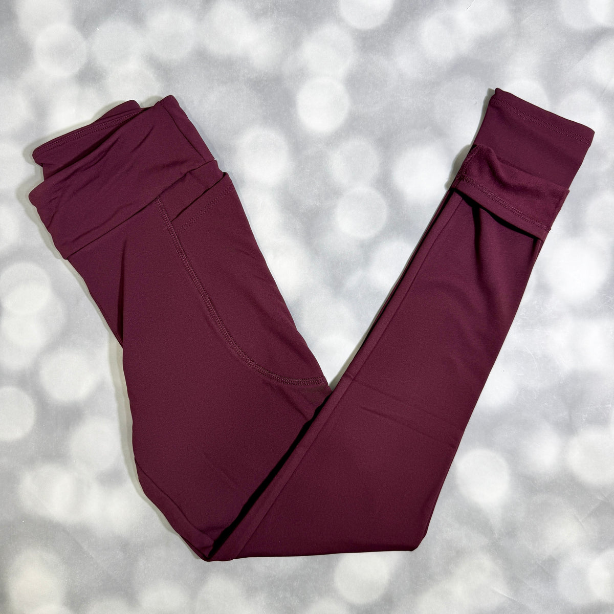 LuLaRoe LuLaRoe WarmTech Fleece-Lined Leggings - Solid Deep Plum Burgundy 