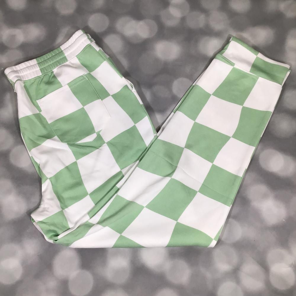 Boyfriend Jogger - Green White Check