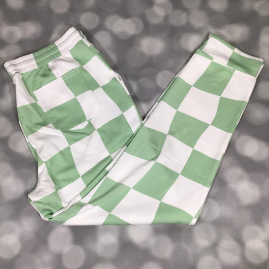 Boyfriend Jogger - Green White Check