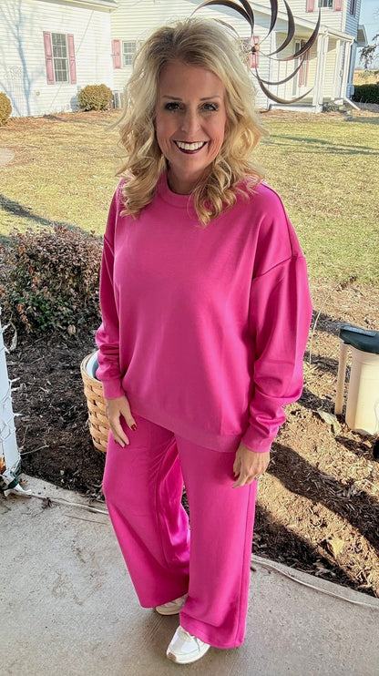 LuLaRoe LuLaRoe RISE Recharge Sweatpant – Solid Vibrant Fuchsia 