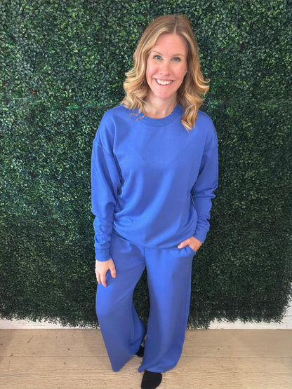 LuLaRoe LuLaRoe RISE Recharge Sweatpant – Solid Royal Cobalt Blue 