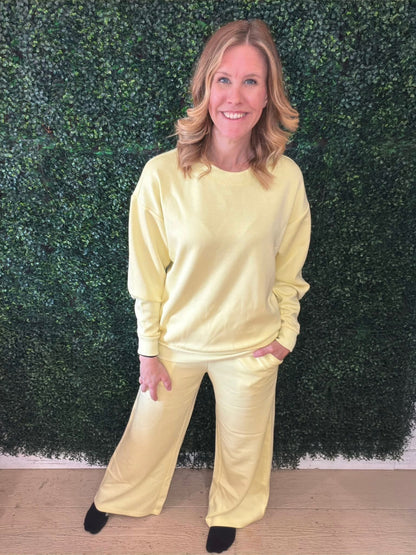 LuLaRoe LuLaRoe RISE Recharge Sweatpant – Solid Buttercream Yellow 