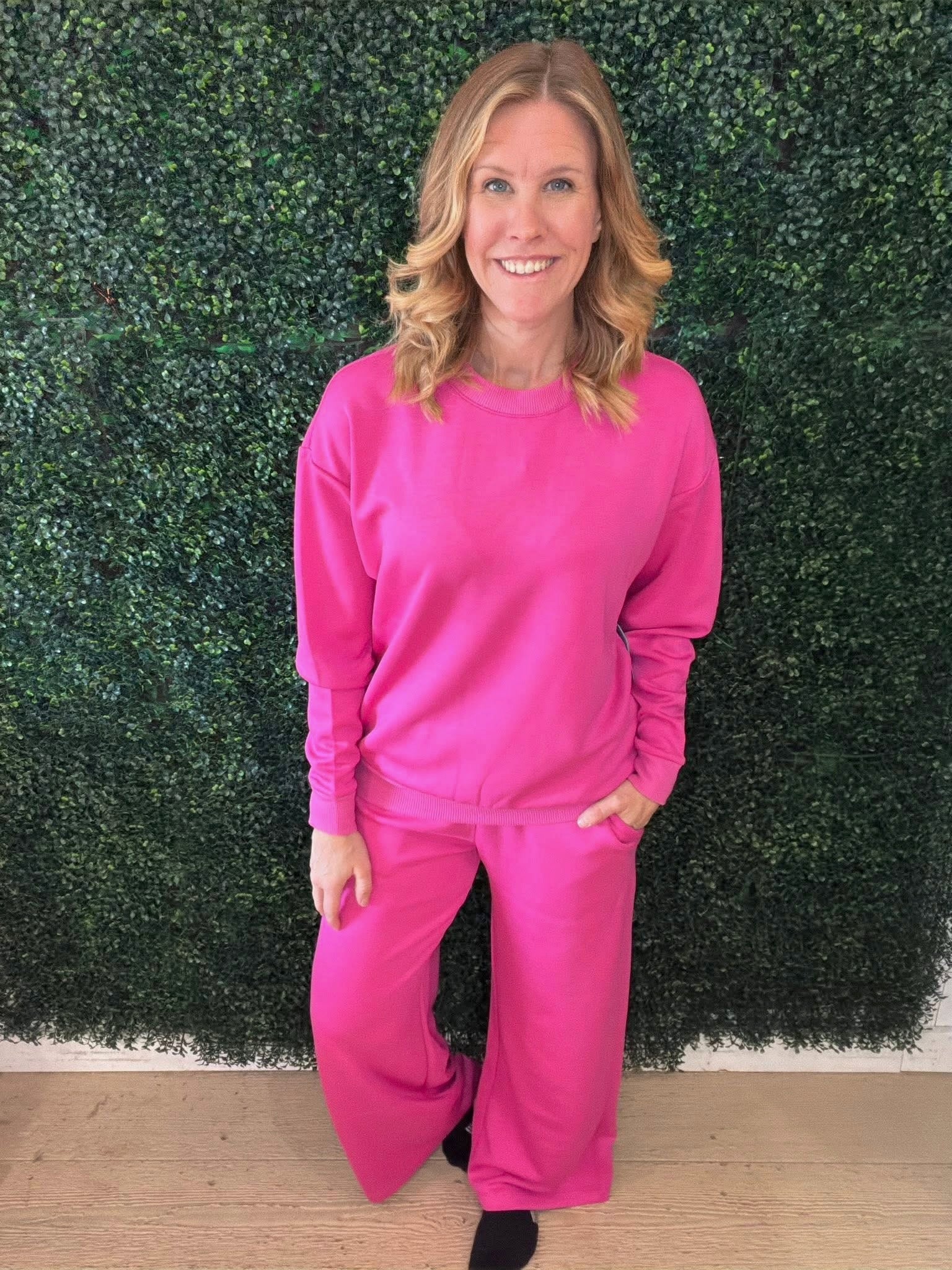 LuLaRoe LuLaRoe RISE Recharge Sweatpant – Solid Vibrant Fuchsia 