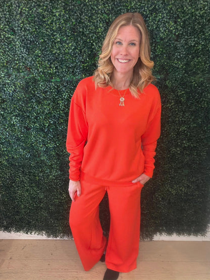 LuLaRoe LuLaRoe RISE Recharge Sweatpant – Solid Poppy Red 