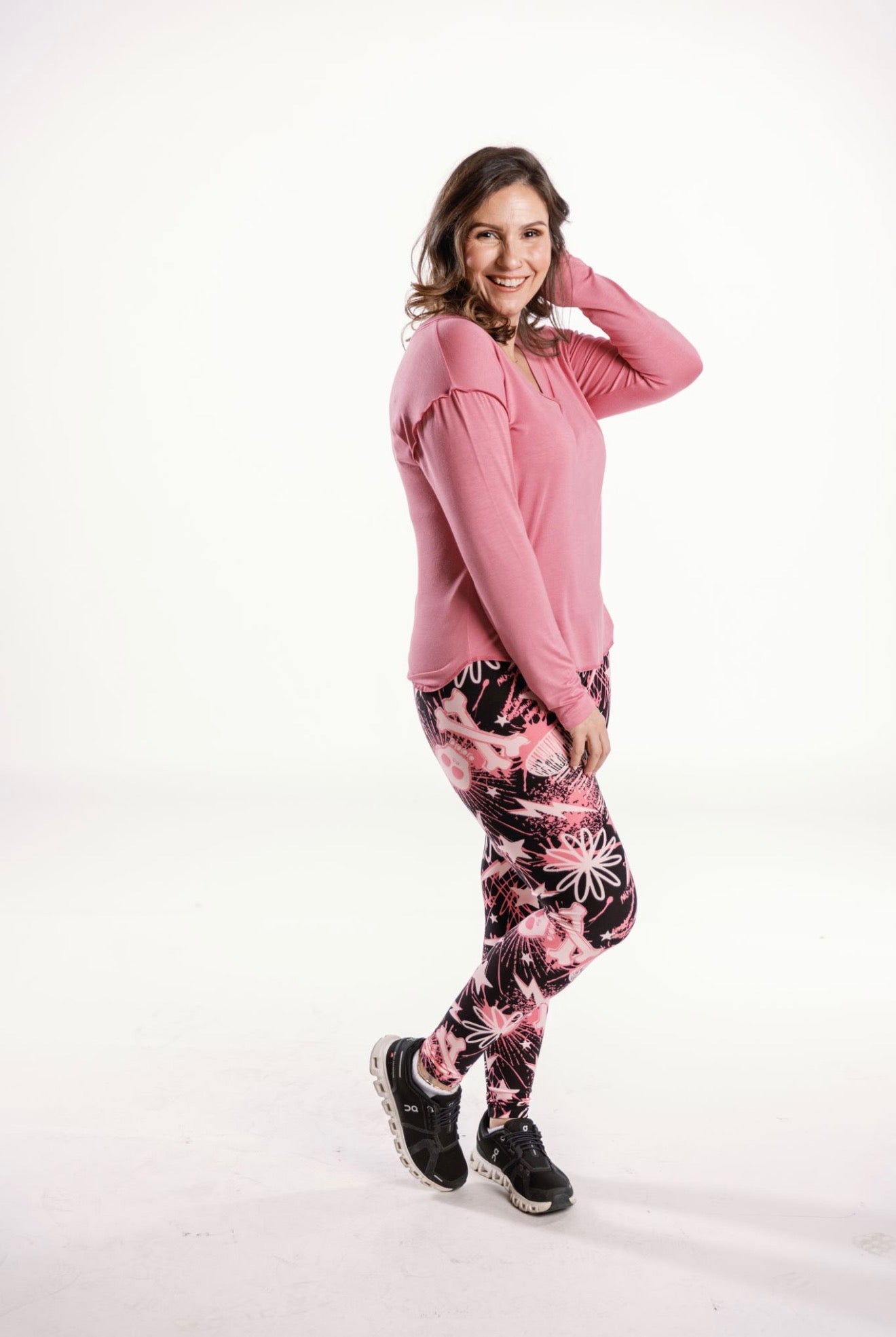 LuLaRoe LuLaRoe Single Print Leggings - Neon Pink Riot Skulls 