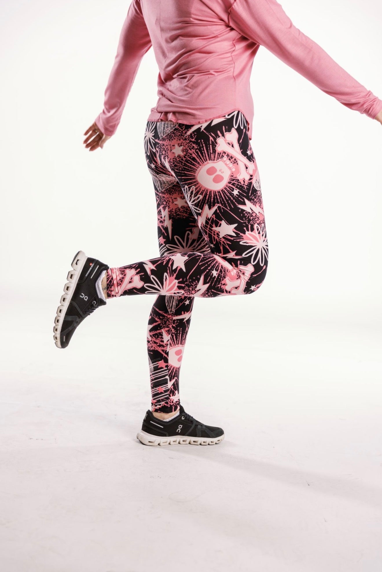 LuLaRoe LuLaRoe Single Print Leggings - Neon Pink Riot Skulls 