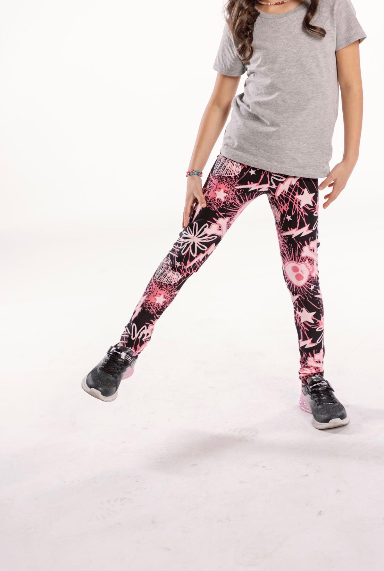 LuLaRoe LuLaRoe Single Print Leggings - Neon Pink Riot Skulls 