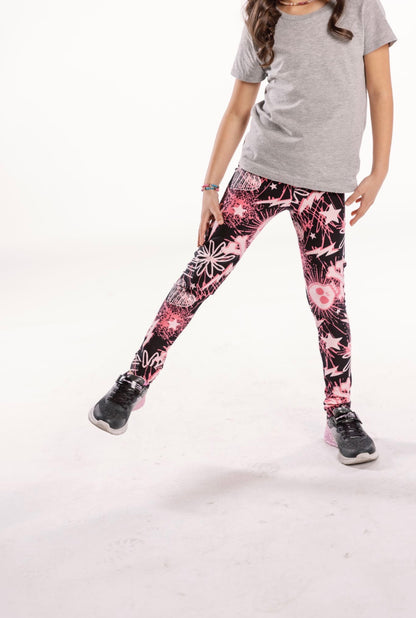 LuLaRoe LuLaRoe Single Print Leggings - Neon Pink Riot Skulls 