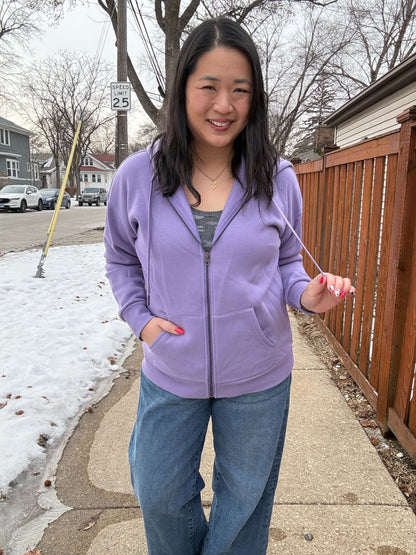 LuLaRoe LuLaRoe Essential Zip Hoodie - Solid Amethyst Heather 