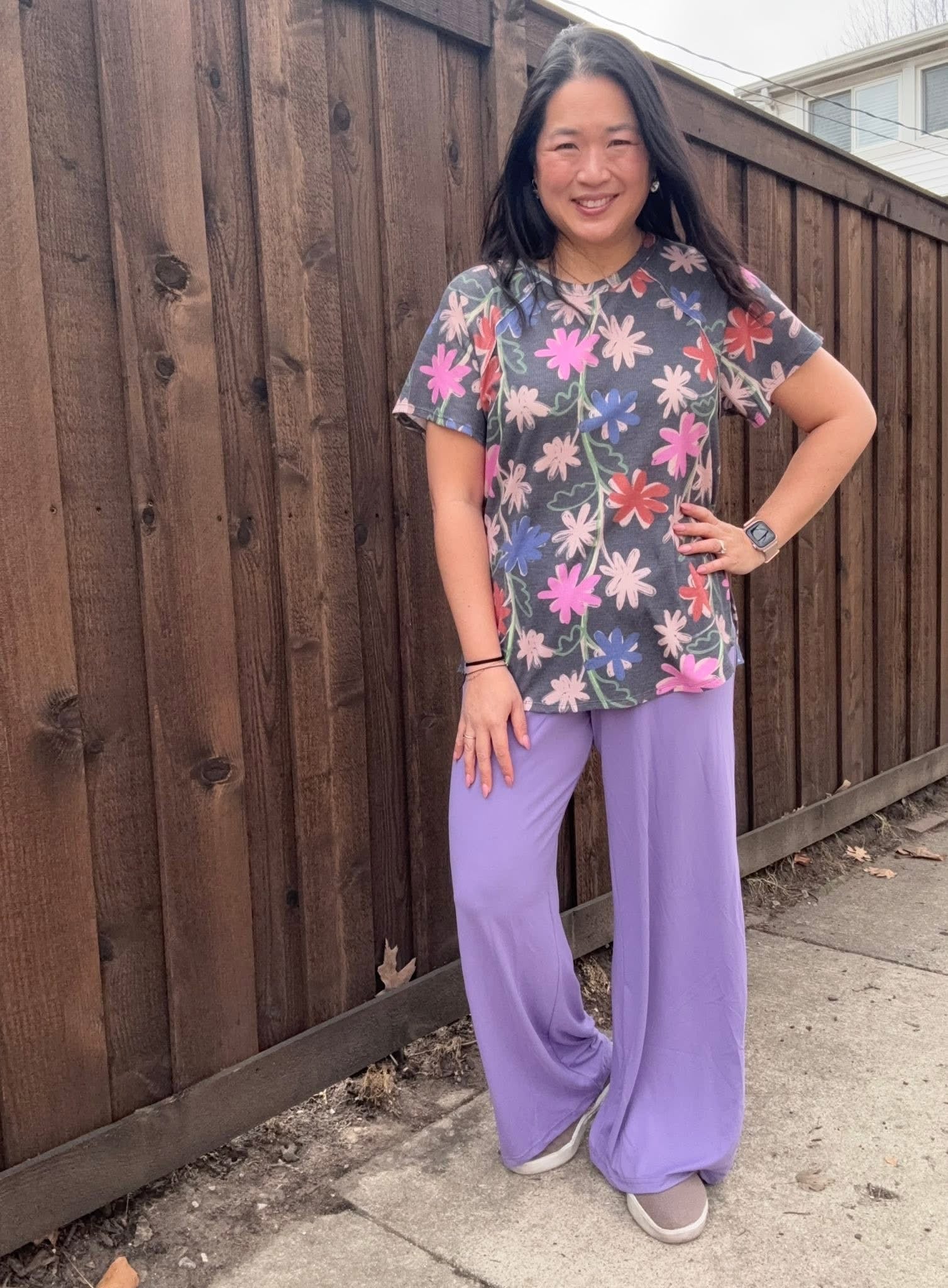 LuLaRoe LuLaRoe Essential Wide Leg Pant  - Solid Violet Orchid 