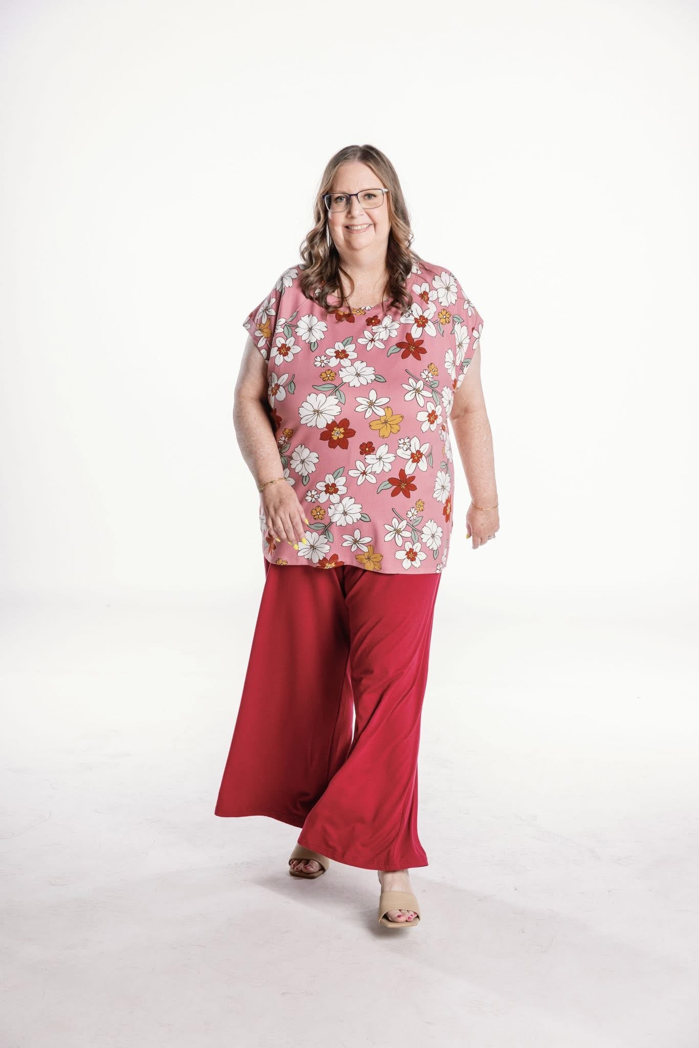 LuLaRoe LuLaRoe Essential Wide Leg Pant  - Solid Garnet Red 
