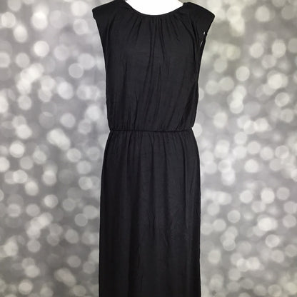 LuLaRoe Career Collection Serenity Dress in Solid Black with a modern muscle-tank silhouette and removable shoulder pads