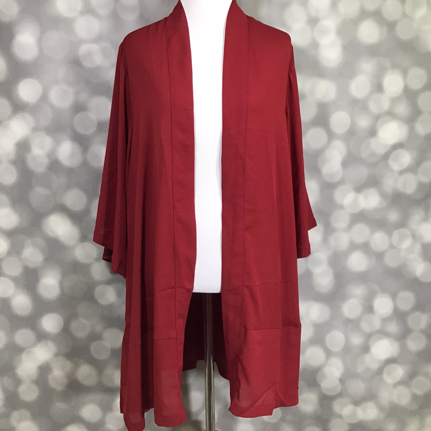 LuLaRoe Aurora bell sleeve kimono in solid crimson red