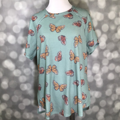 LuLaRoe Melanie - Sage/Rust Butterflies 