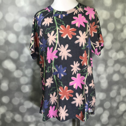 LuLaRoe Melanie - Black/Blue/Pink Floral 