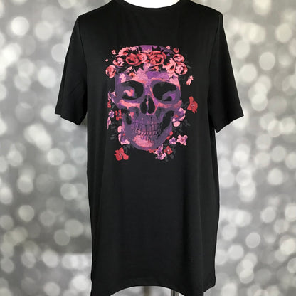 LuLaRoe Halloween 2025 - Rivkah Top - Haunted Blooms Skull