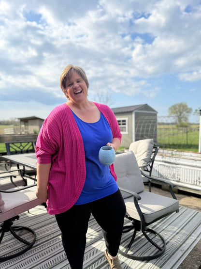 LuLaRoe LuLaRoe Tracy Cocoon Cardigan - Solid Electric Fuchsia 