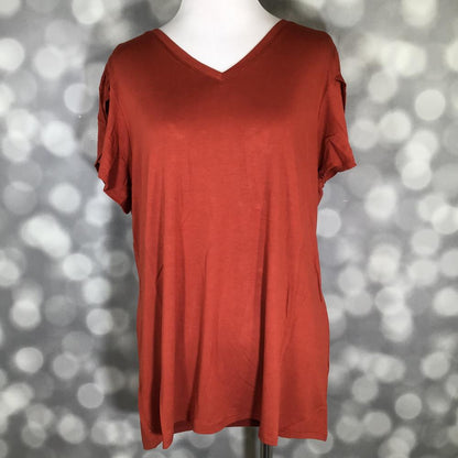 LuLaRoe Remi Top – Solid Terracotta Clay