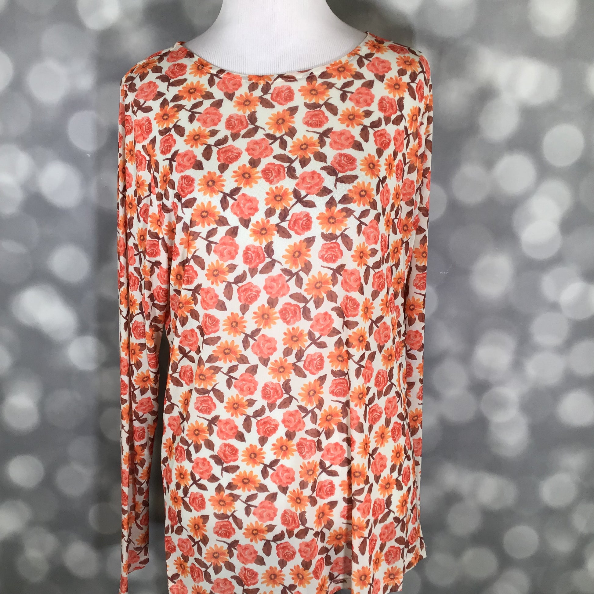 LuLaRoe LuLaRoe May Mesh Top - Rusty Rose Garden 