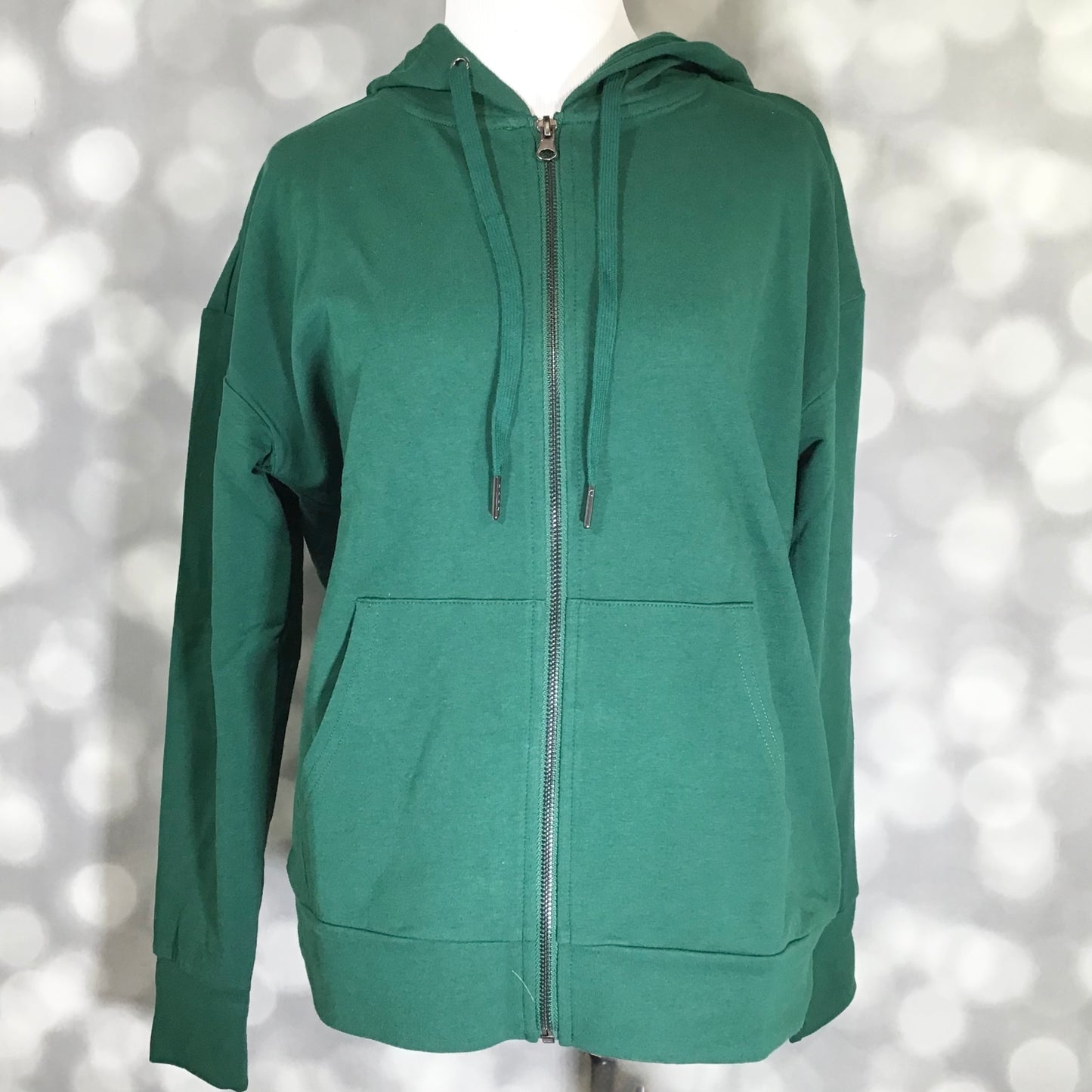 LuLaRoe Essential Zip Hoodie - Solid Rain Forest Green
