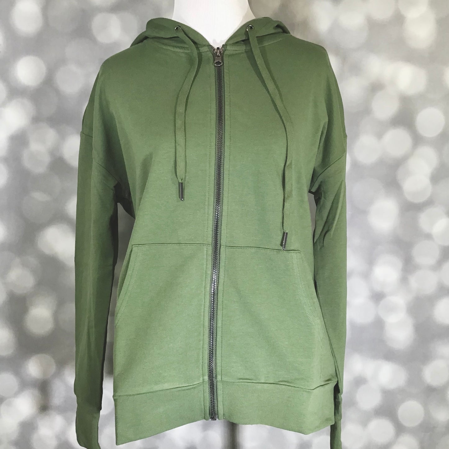 LuLaRoe Essential Zip Hoodie - Solid Bronze Green