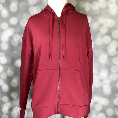 LuLaRoe Essential Zip Hoodie - Solid Tibetan Red