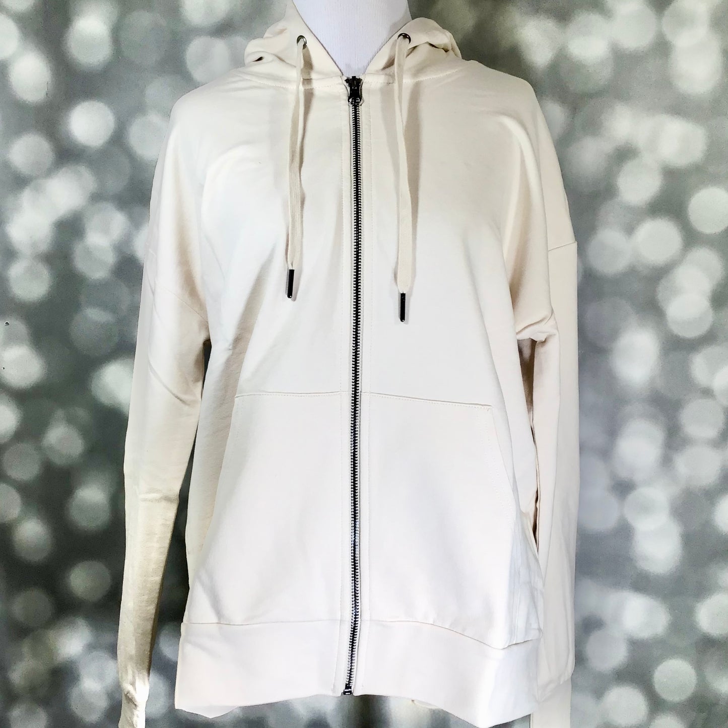 LuLaRoe Essential Zip Hoodie - Solid Whitecap Gray Beige