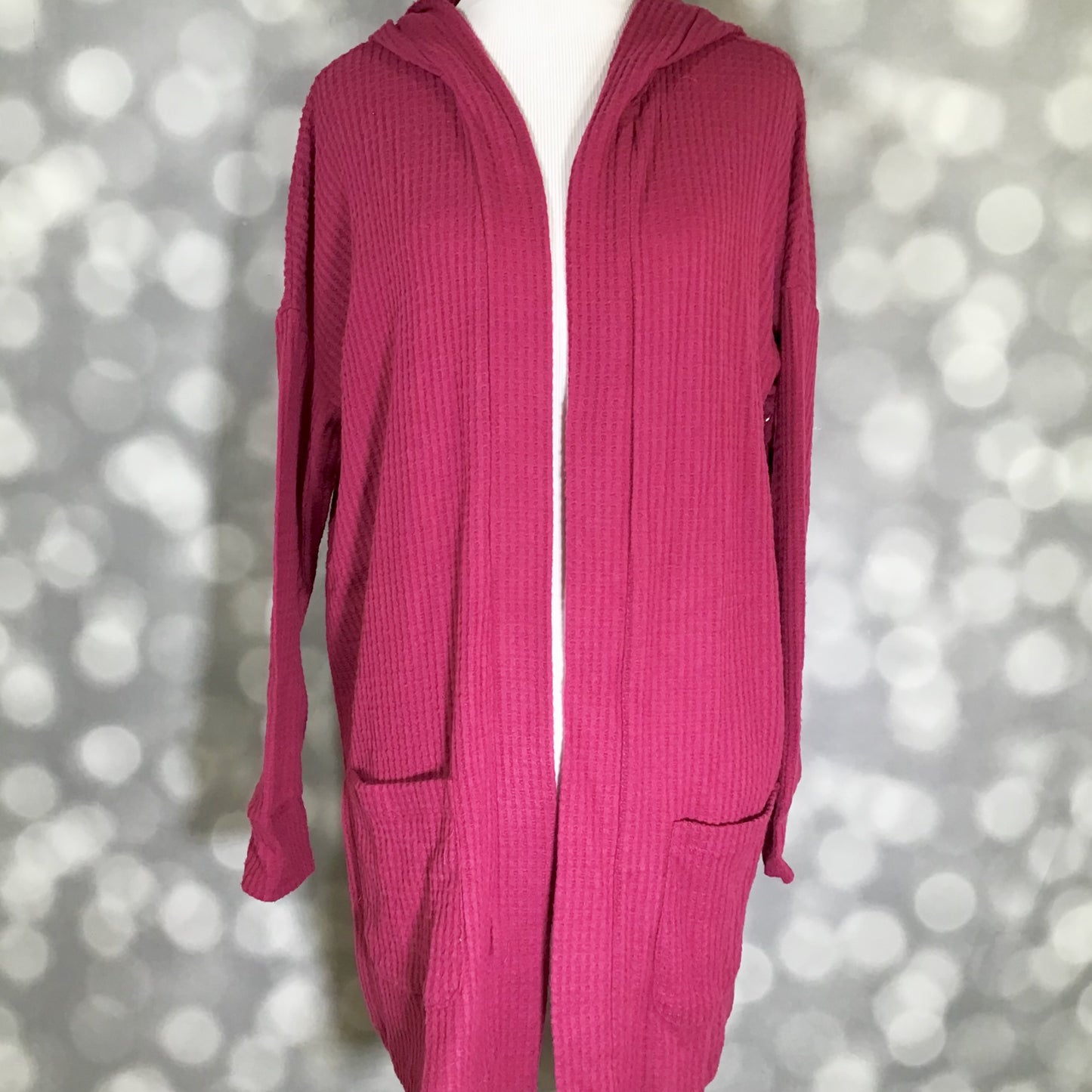 LuLaRoe Cozy Mackenzie Cardigan - Solid Raspberry Pink