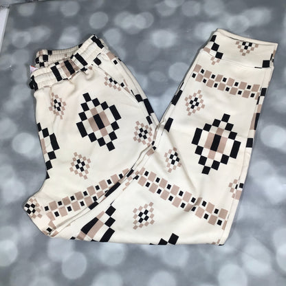 LuLaRoe LuLaRoe Boyfriend Jogger - Cream Black Geometric Aztec 