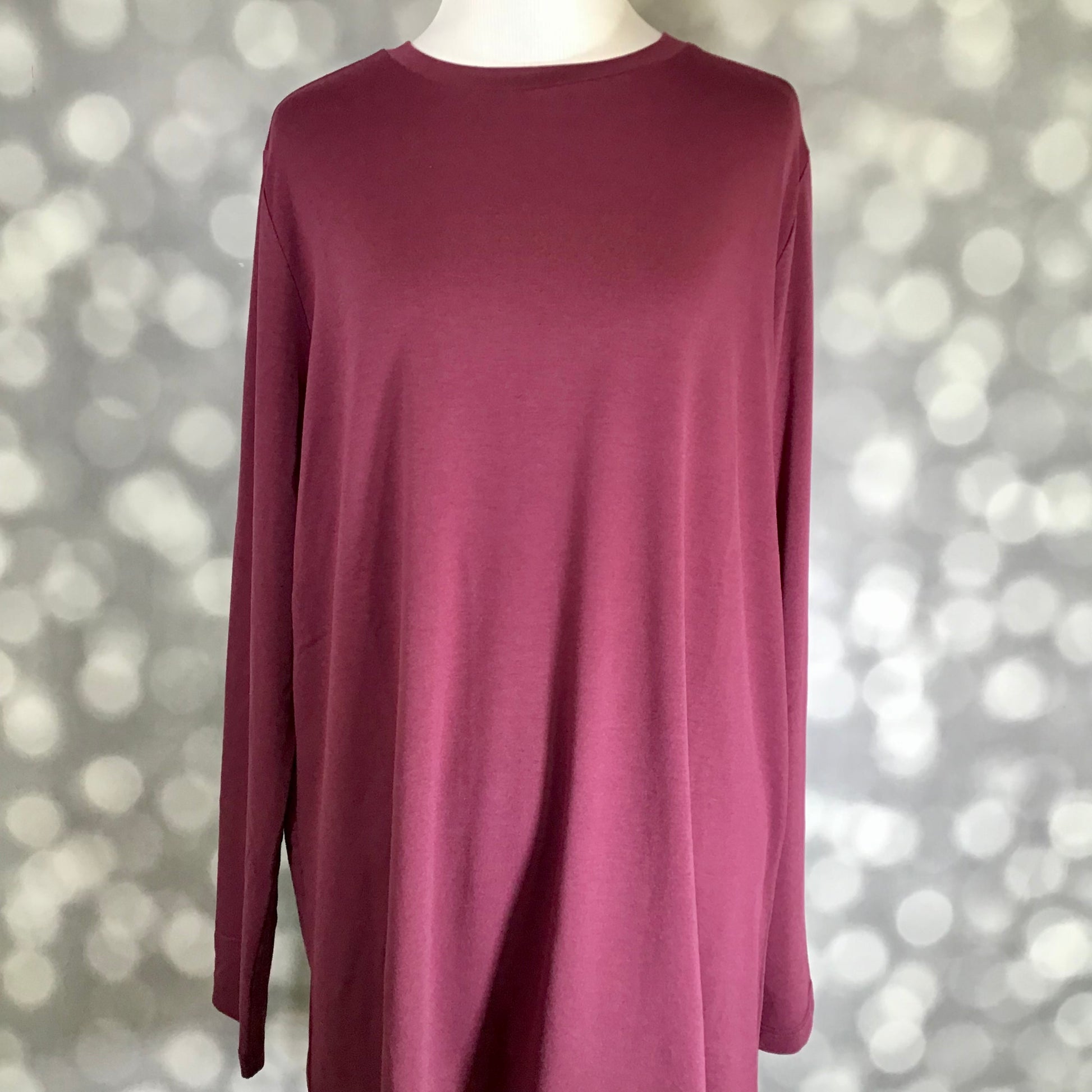 LuLaRoe LuLaRoe Sharon Long Sleeve Top - Solid Merlot Maroon 
