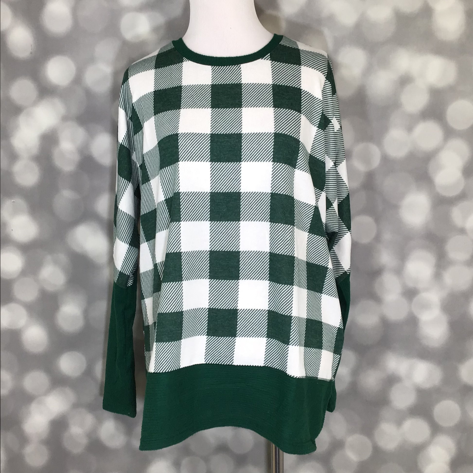 LuLaRoe LuLaRoe Tammy Top — Evergreen Buffalo Check 