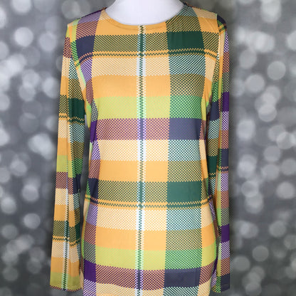 LuLaRoe LuLaRoe May Mesh Top - Harvest Grove Plaid 