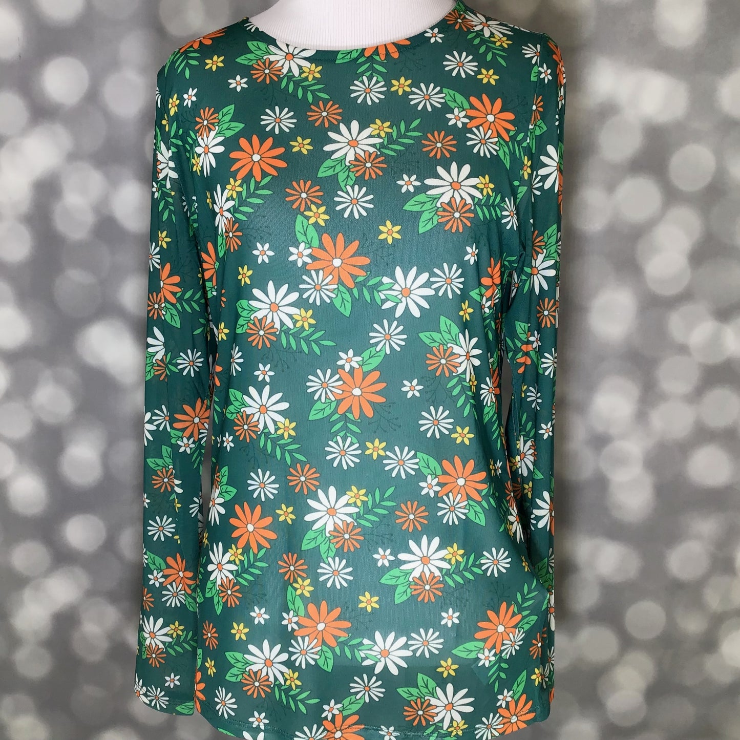 LuLaRoe LuLaRoe May Mesh Top - Woodland Daisy Drift 