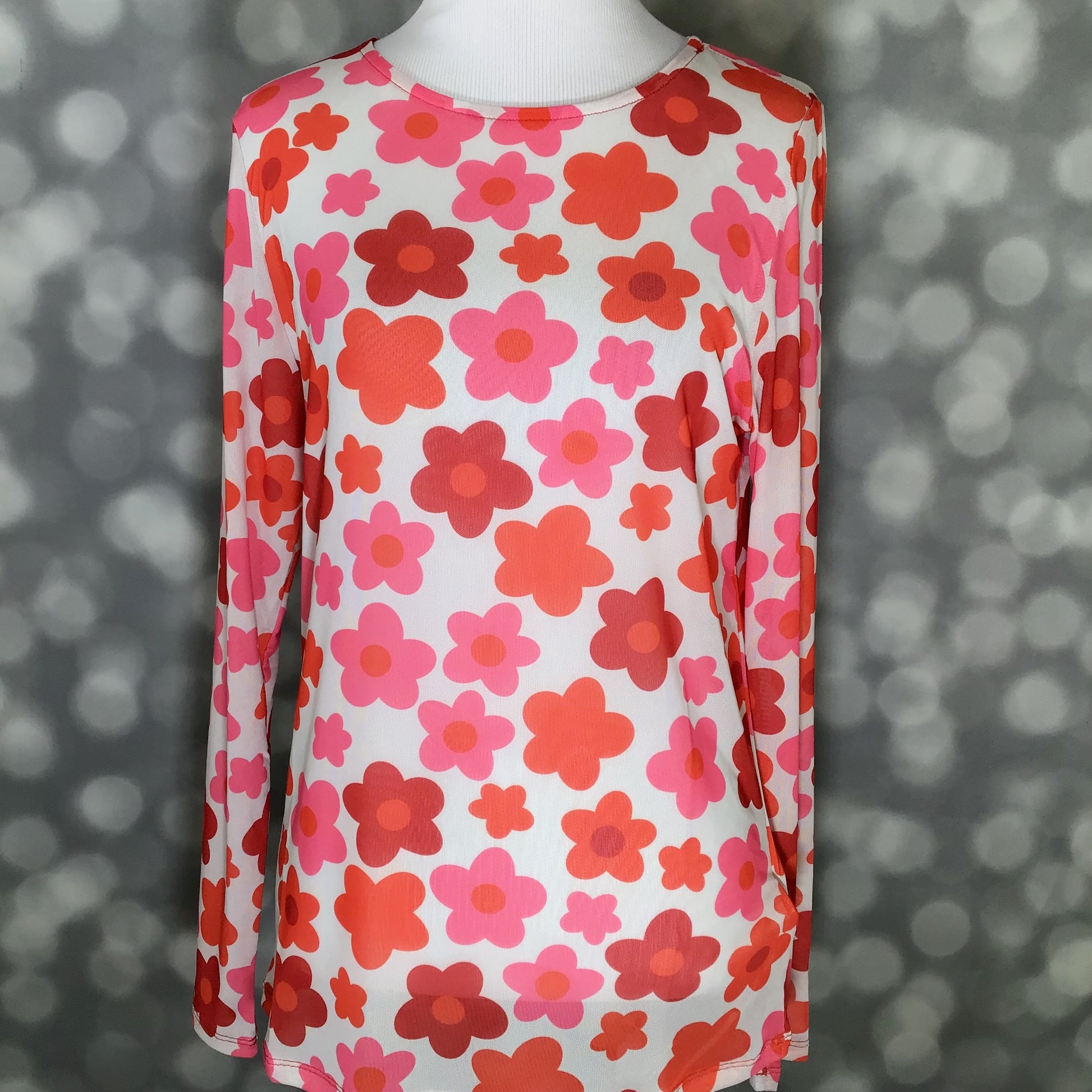 LuLaRoe LuLaRoe May Mesh Top - Poppy Bloom Parade 