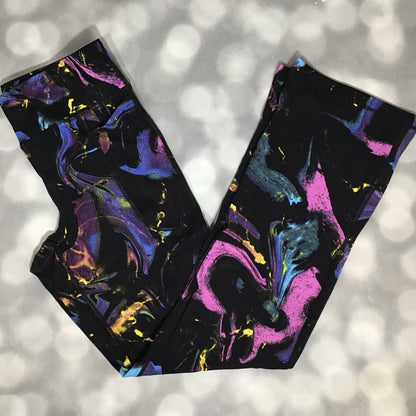 LuLaRoe RISE Passionate Yoga Pant 2.0 - Neon Noir Paintstroke Abstract 