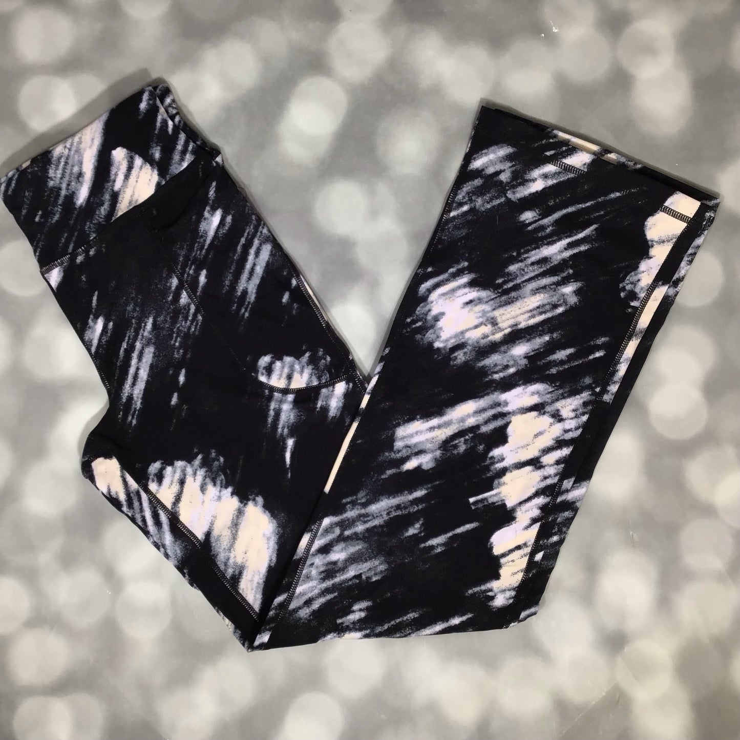 LuLaRoe RISE Passionate Yoga Pant 2.0 - Charcoal Ink Brush Abstract 
