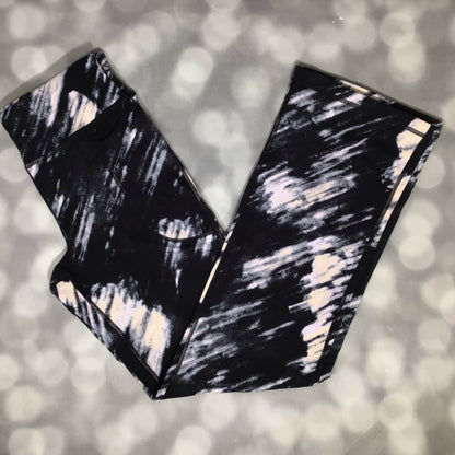 LuLaRoe RISE Passionate Yoga Pant 2.0 - Charcoal Ink Brush Abstract 