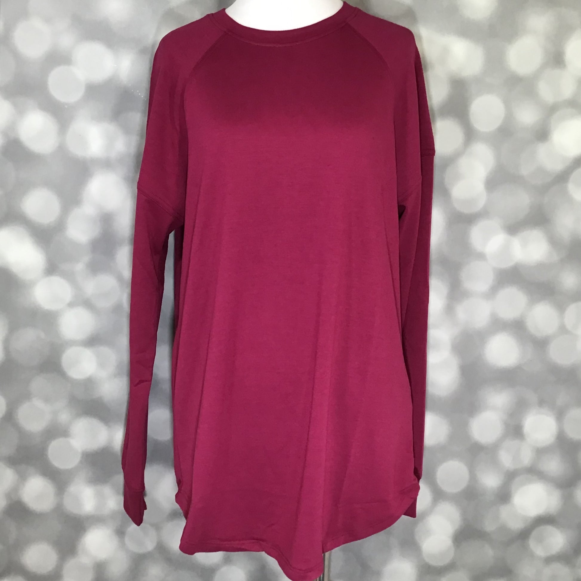 LuLaRoe LuLaRoe Erin Raglan Top - Solid Mulberry Wine 