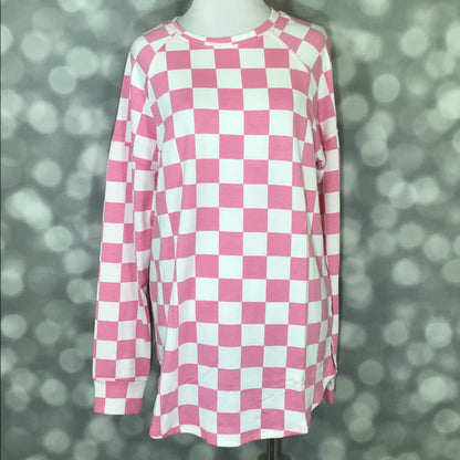 LuLaRoe LuLaRoe Erin Raglan Top - Rosebud Checkerboard 