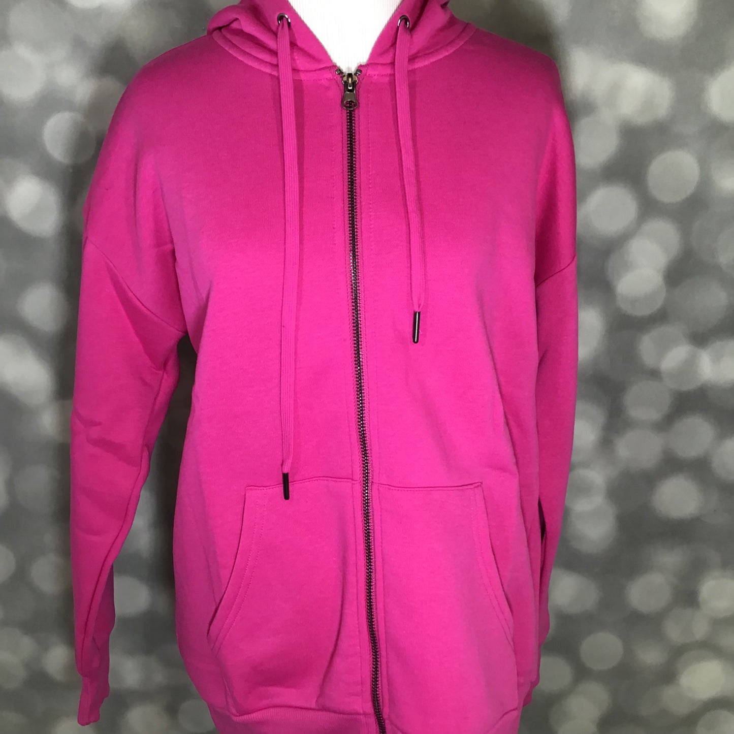 LuLaRoe LuLaRoe Essential Zip Hoodie - Solid Vibrant Fuchsia 